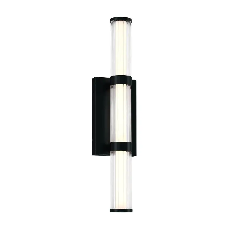 Fayton, Outdoor, 21", Matte Black, Clear Glass