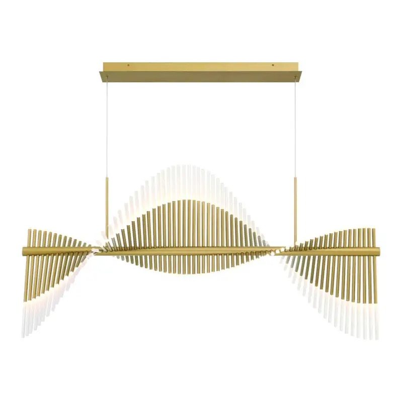 Voltik, Chandelier, 72-Light, 59", Matte Gold, Frosted Acrylic