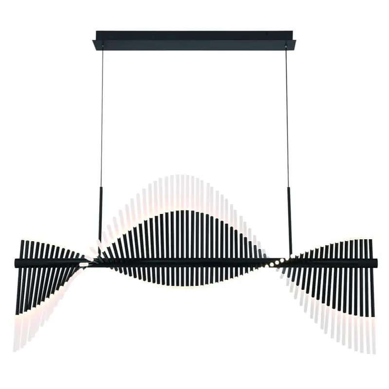 Voltik, Chandelier, 72-Light, 59", Matte Black, Frosted Acrylic