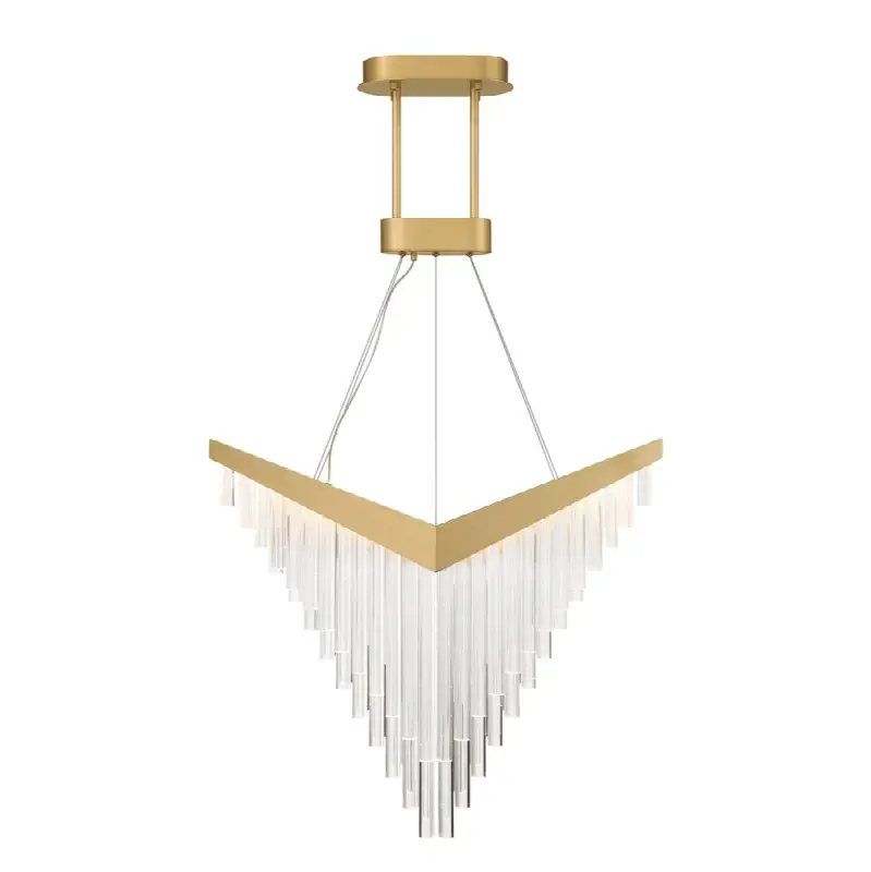 Vivien, Chandelier, 32", Matte Gold, Crystalic Acrylic