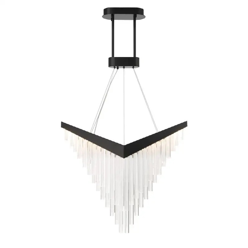 Vivien, Chandelier, 32", Matte Black, Crystalic Acrylic