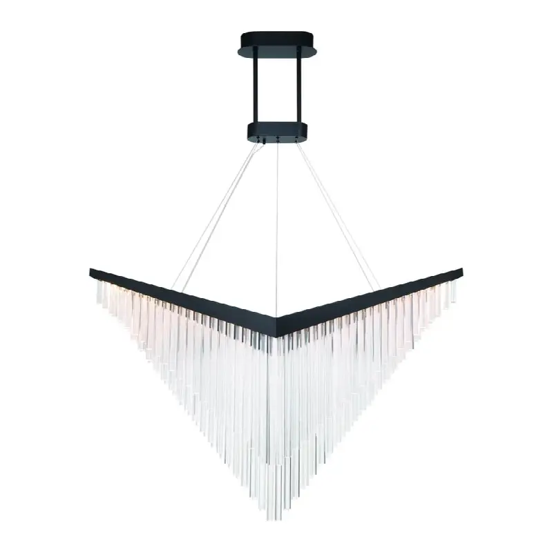 Vivien, Chandelier, 60", Matte Black, Crystalic Acrylic