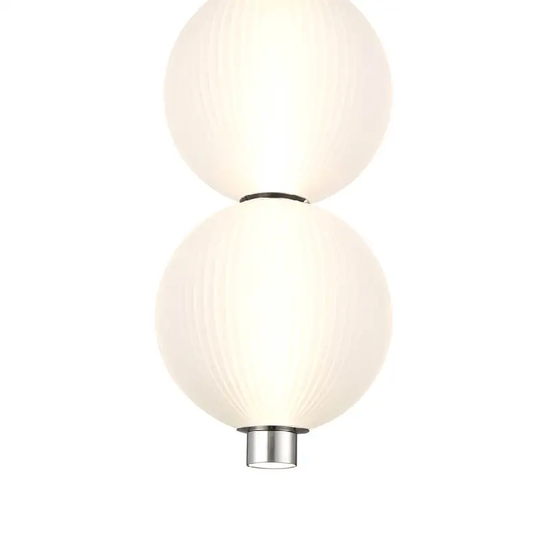 Palmas, Pendant, 2-Light, 16", Polished Nickel, White Glass