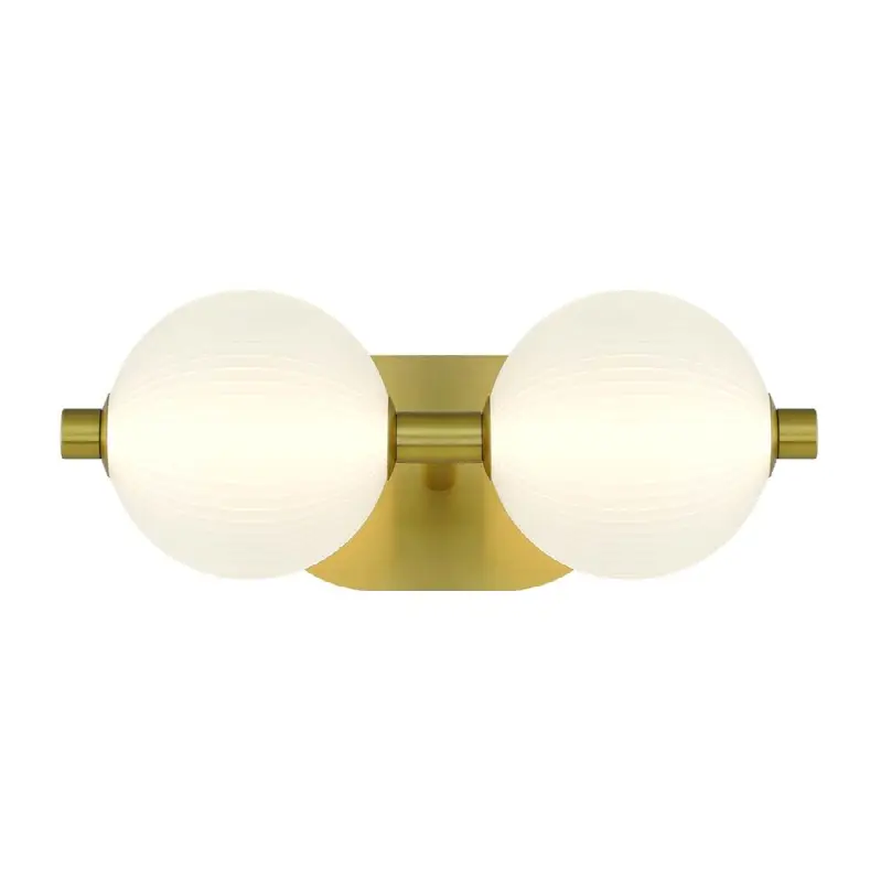 Palmas, Vanity, 2Lt, 15", Gold, White Glass