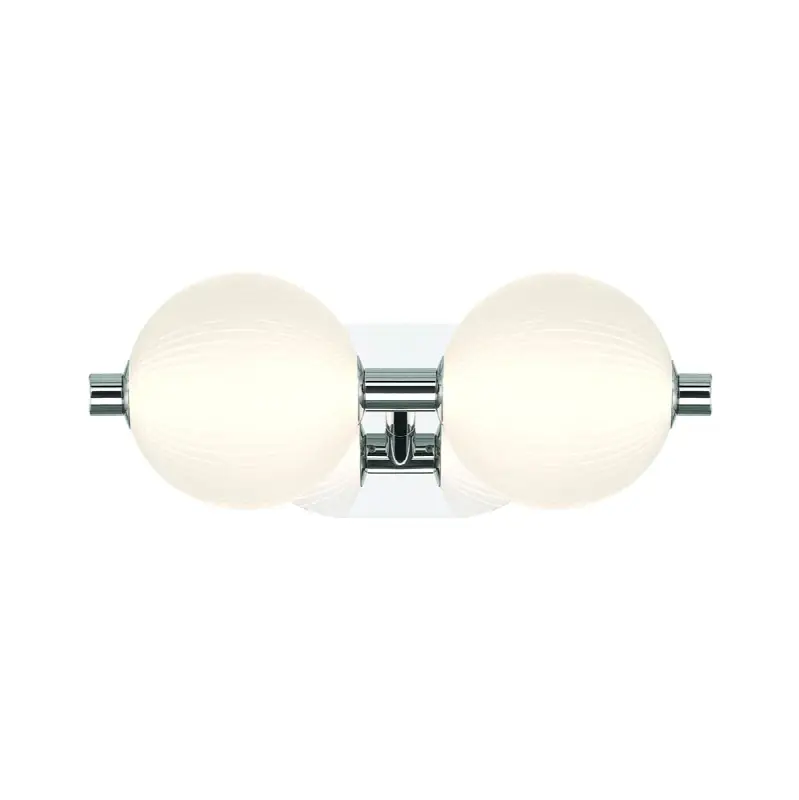 Palmas, Vanity, 2Lt, 15", Polished Nickel, White Glass