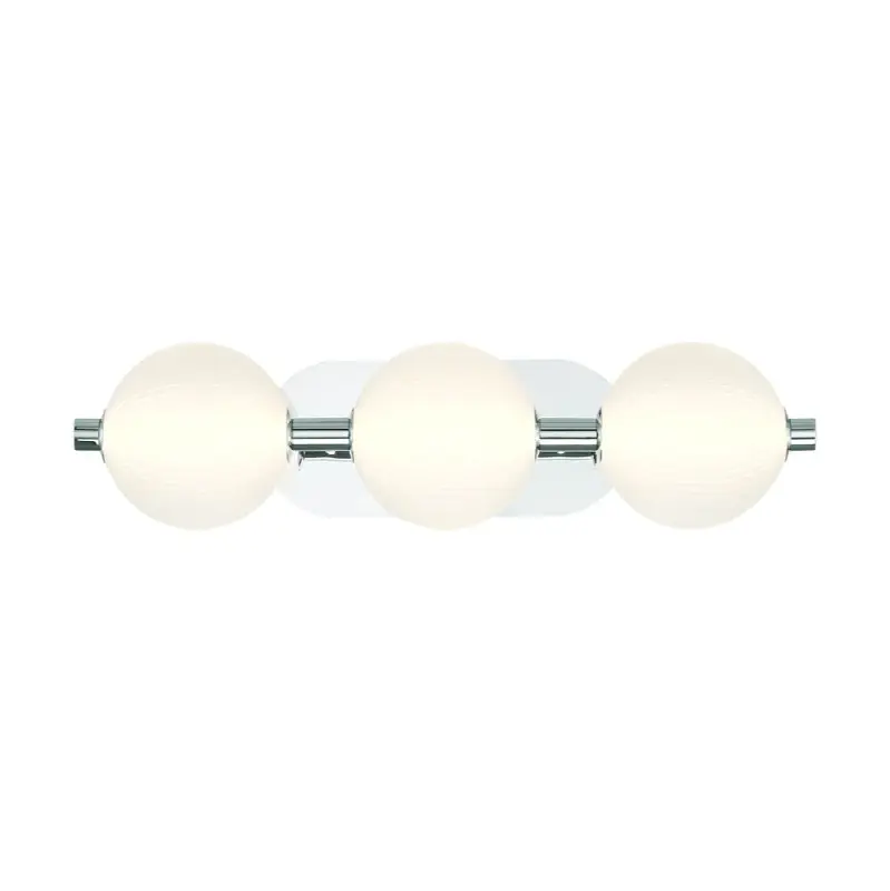 Palmas, Vanity, 3Lt, 23", Polished Nickel, White Glass