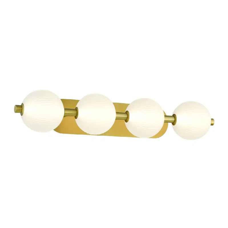 Palmas, Vanity, 4Lt, 30", Gold, White Glass