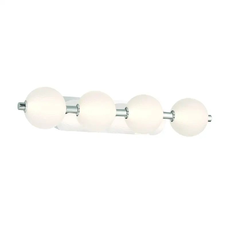Palmas, Vanity, 4Lt, 30", Polished Nickel, White Glass