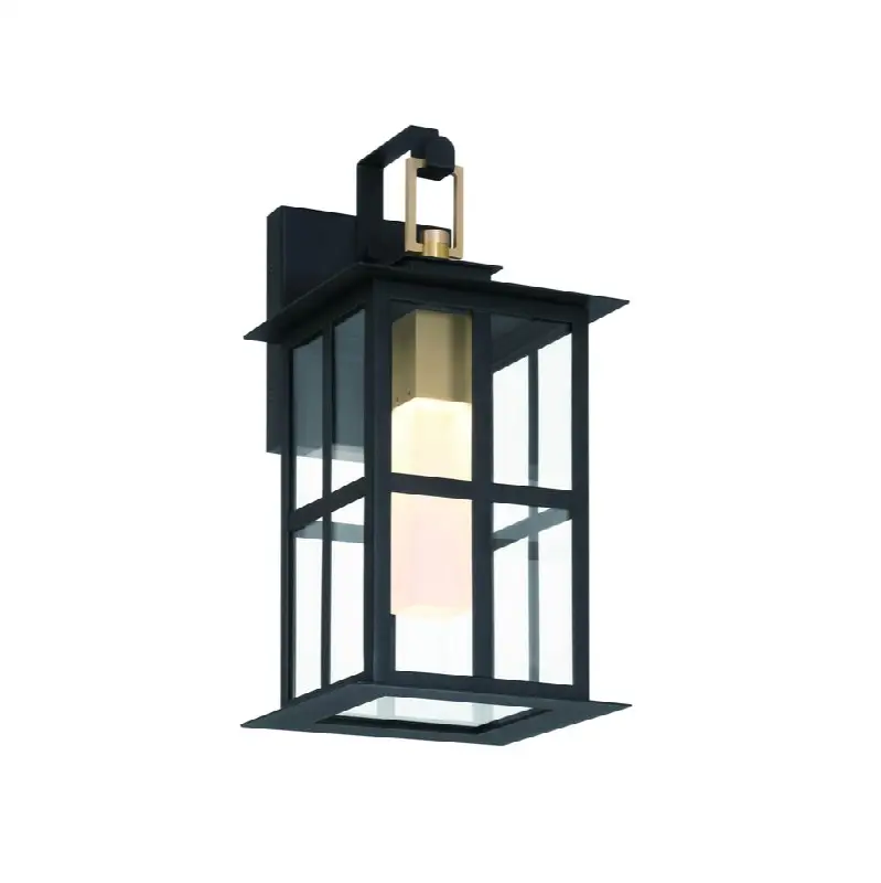Greyson, Outdoor, 16", Brass-Black Mix, Clear Glass