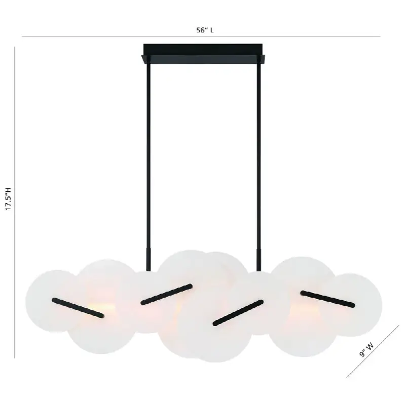 Nuvola, Chandelier, 56", Matte Black