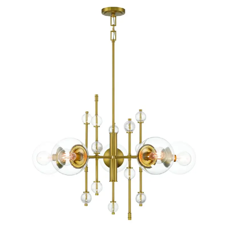 Traiton, Chandelier, 5-Light, 36", Gold, Clear Glass