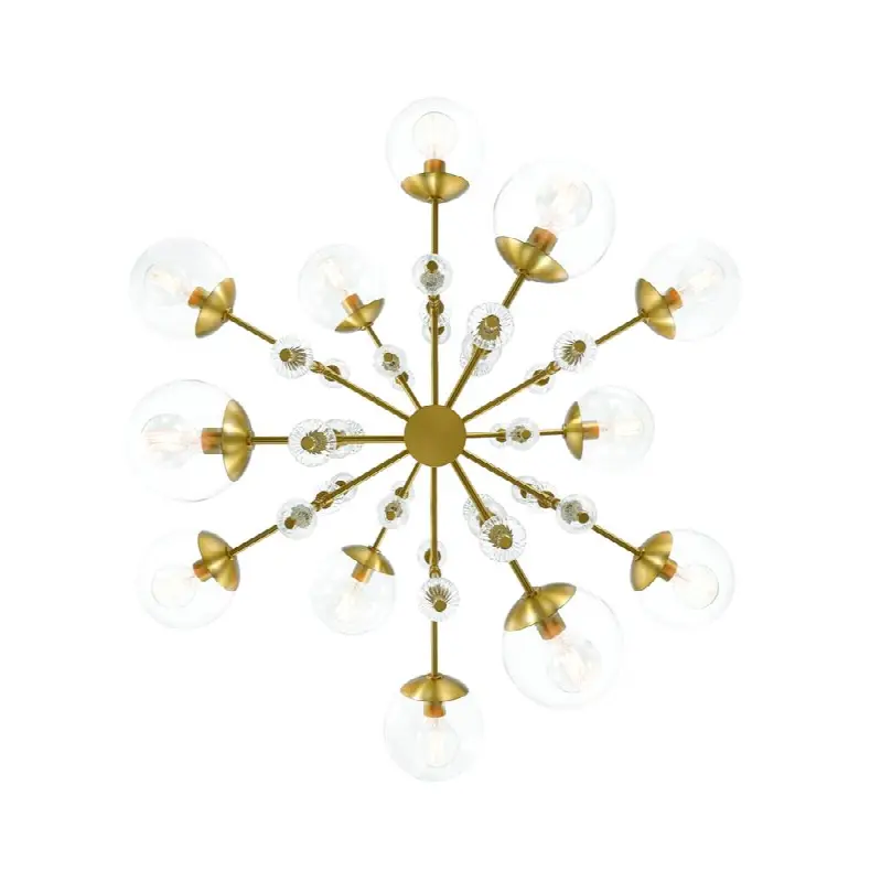 Traiton, Chandelier, 12-Light, 48", Gold, Clear Glass