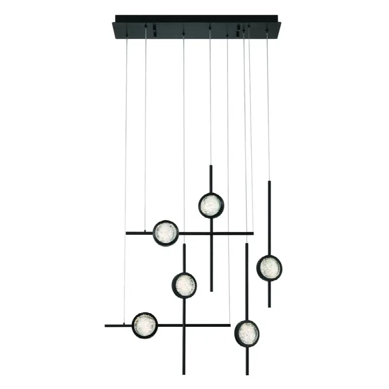 Barletta, Chandelier, 6-Light, 32", Anodized Black