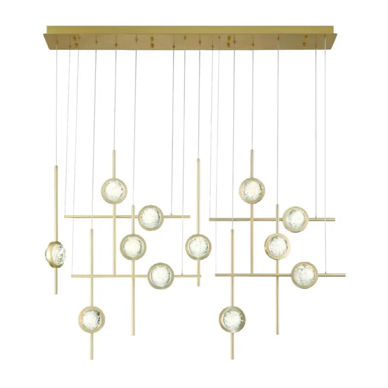 Barletta, Chandelier, 12-Light, 53", Anodized Gold