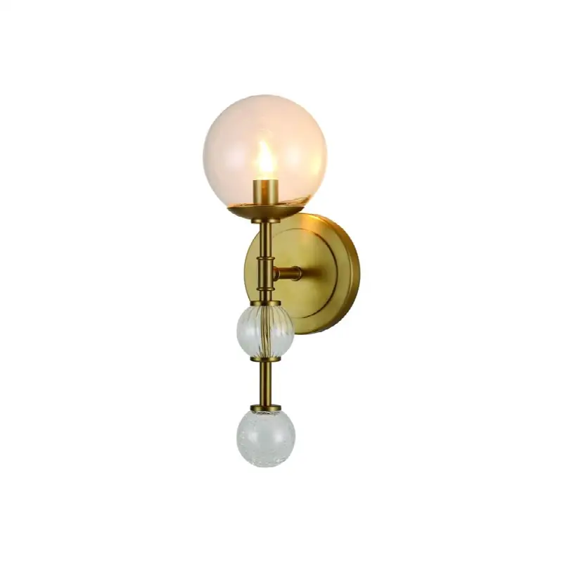 Traiton, Wall Sconce, 15", Gold, Clear Glass