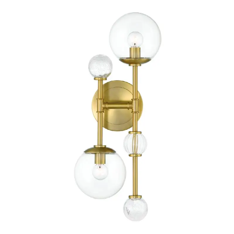 Traiton, Wall Sconce, 2-Light, 20", Gold, Clear Glass