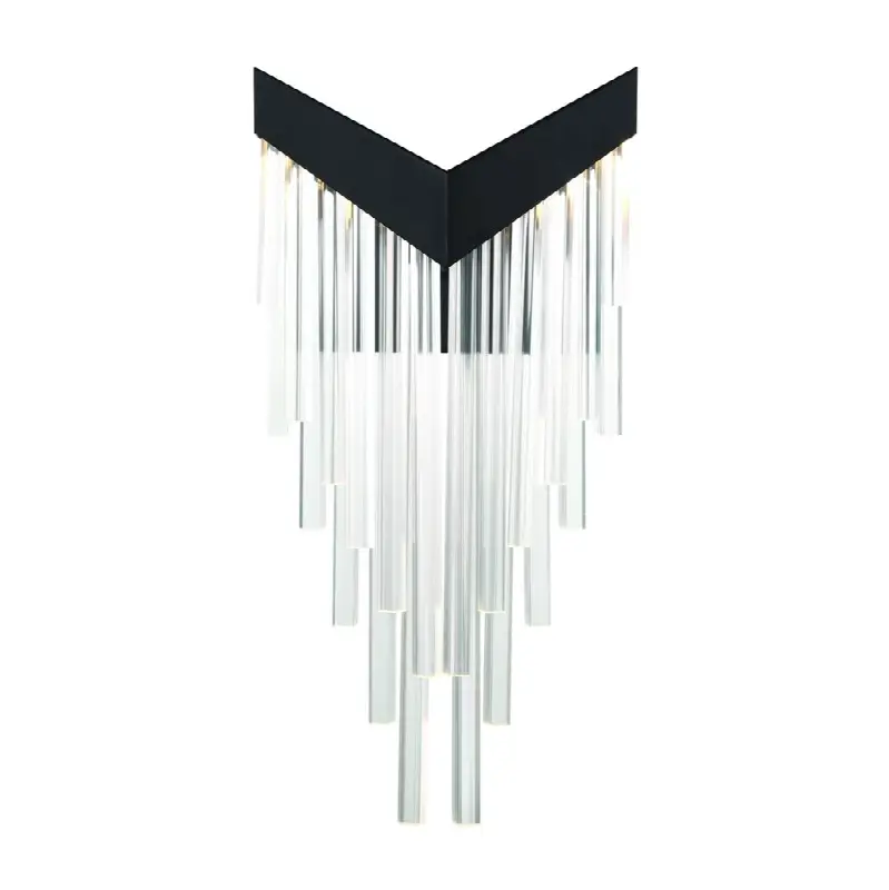 Vivien, Wall Sconce, 20", Matte Black, Crystalic Acrylic