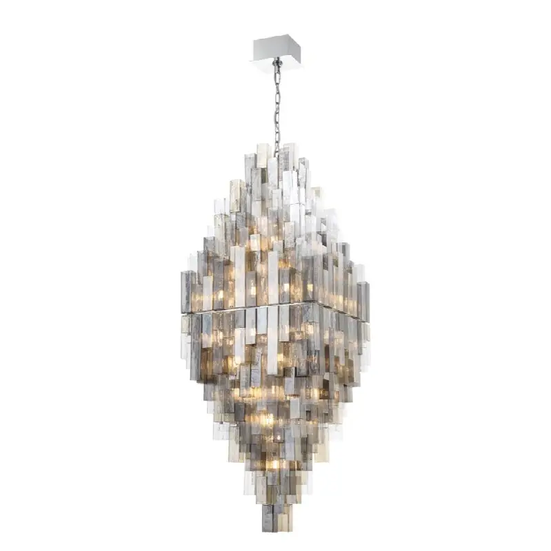 Altesa, Chandelier, 68-Light, 96", Chrome, Mixed Glass
