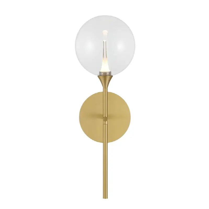Iissa, Wall Sconce, 19", Gold, Clear Glass