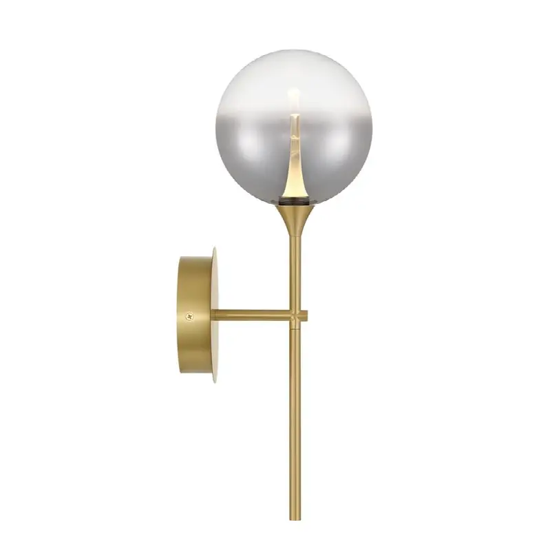 Iissa, Wall Sconce, 19", Gold, Smoked Glass