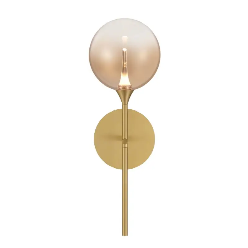 Iissa, Wall Sconce, 19", Gold, Amber Glass