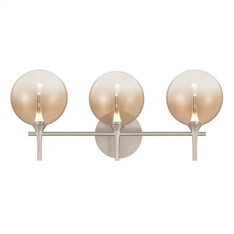 Iissa, Vanity, 3Lt, Satin Nickel, Amber Glass