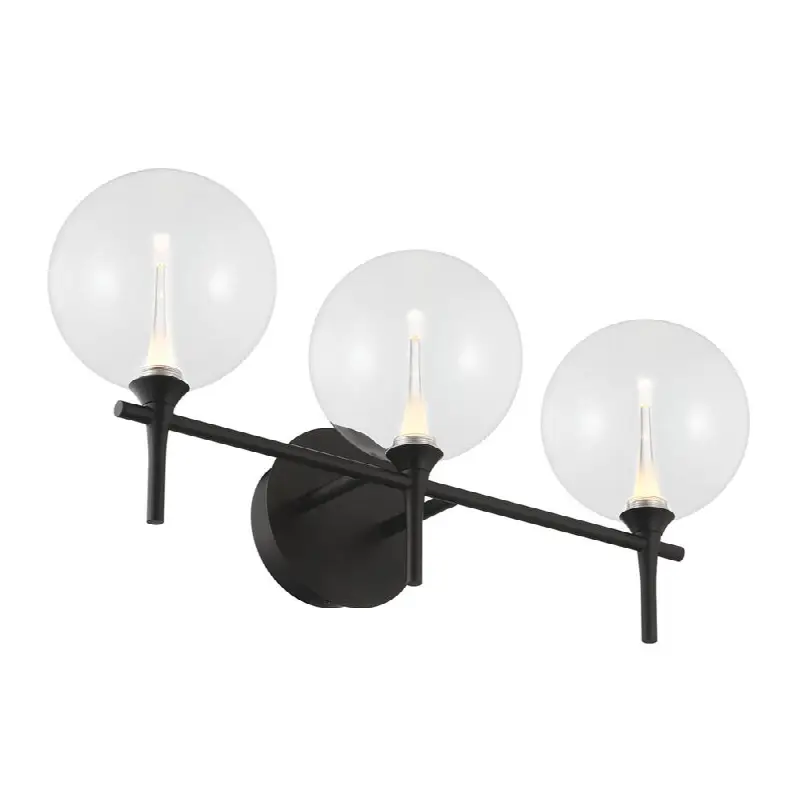Iissa, Vanity, 3Lt, Matte Black, Clear Glass