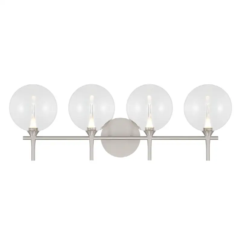 Iissa, Vanity, 4Lt, Satin Nickel, Clear Glass