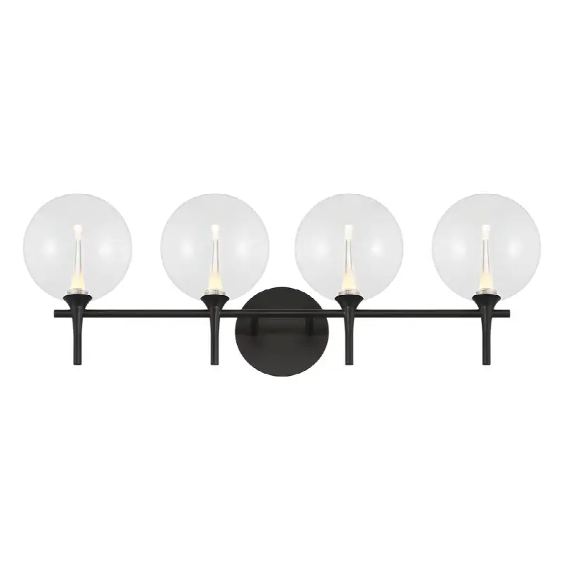 Iissa, Vanity, 4Lt, Matte Black, Clear Glass