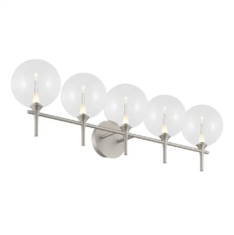 Iissa, Vanity, 5Lt, Satin Nickel, Clear Glass