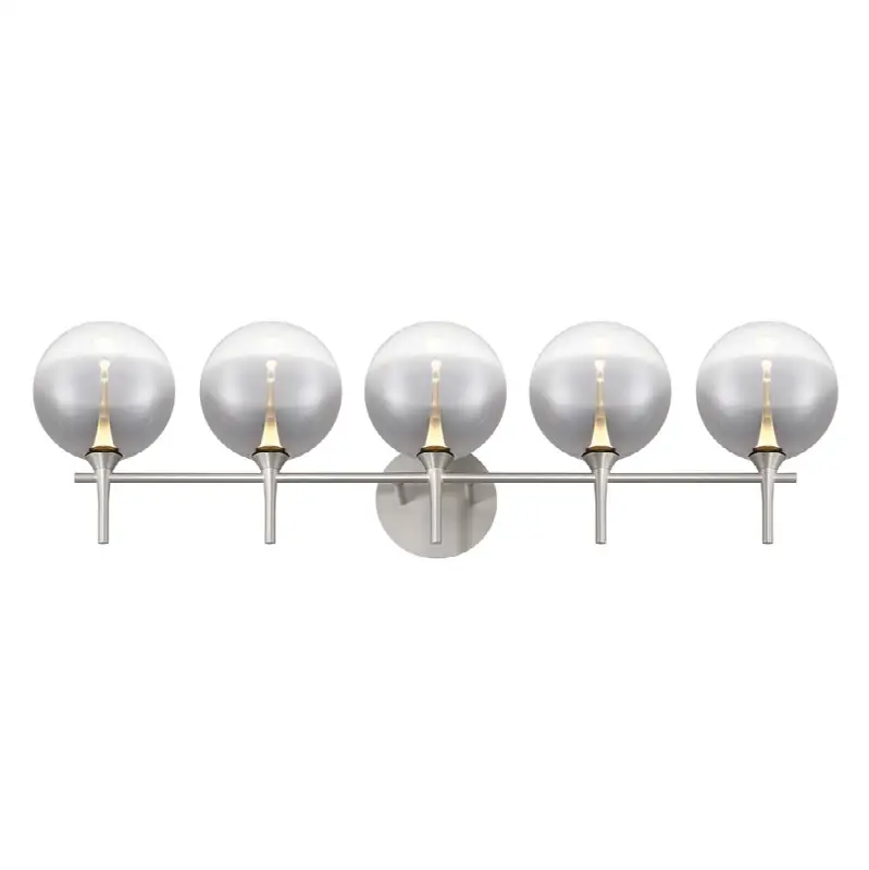 Iissa, Vanity, 5Lt, Satin Nickel, Smoked Glass