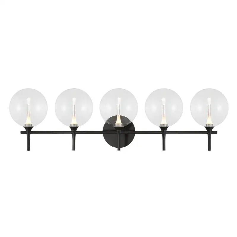 Iissa, Vanity, 5Lt, Matte Black, Clear Glass