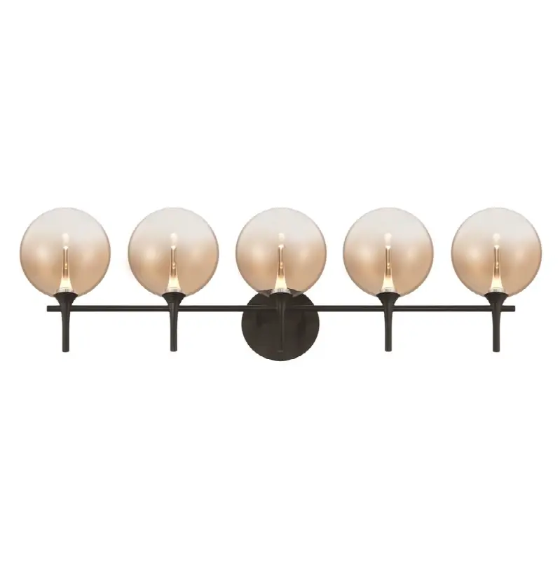 Iissa, Vanity, 5Lt, Matte Black, Amber Glass