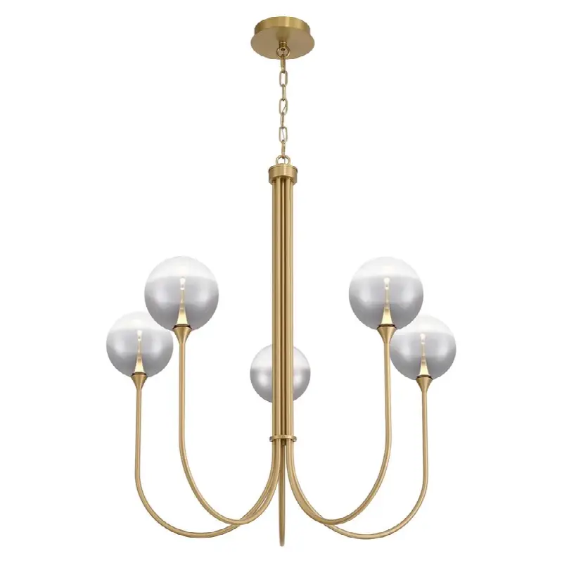 Iissa, Chandelier, 5-Light, 34", Gold, Smoked Glass