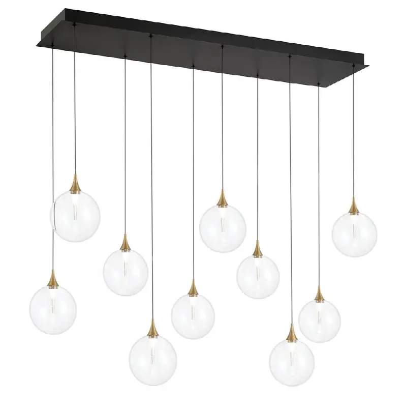 Iissa, Chandelier, 10-Light, 47", Gold, Clear Glass
