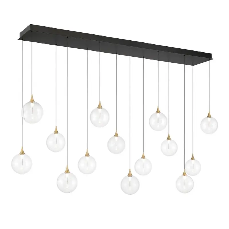 Iissa, Chandelier, 14-Light, 72", Gold, Clear Glass