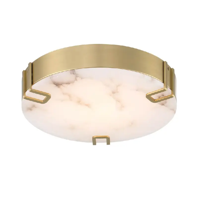 Noga, Flush Mount, 16", Gold, Alabaster