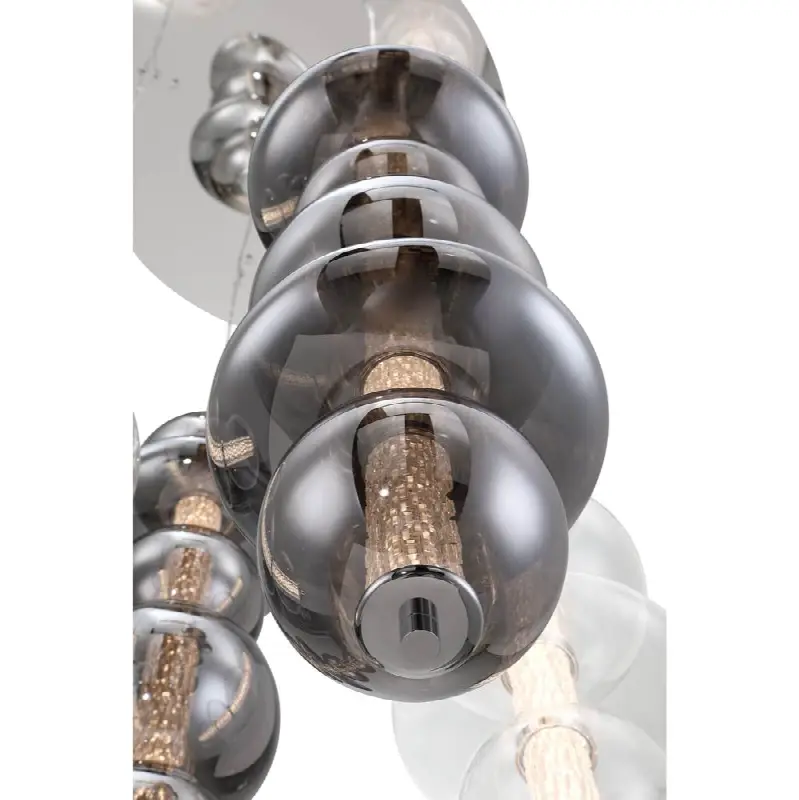 Atomo, Chandelier, 4-Light, 50", Chrome, Mixed Glass