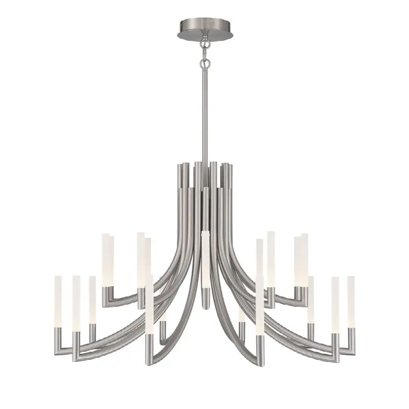 Olette, Chandelier, 20-Light, 42", Brushed Nickel, Frosted Acrylic