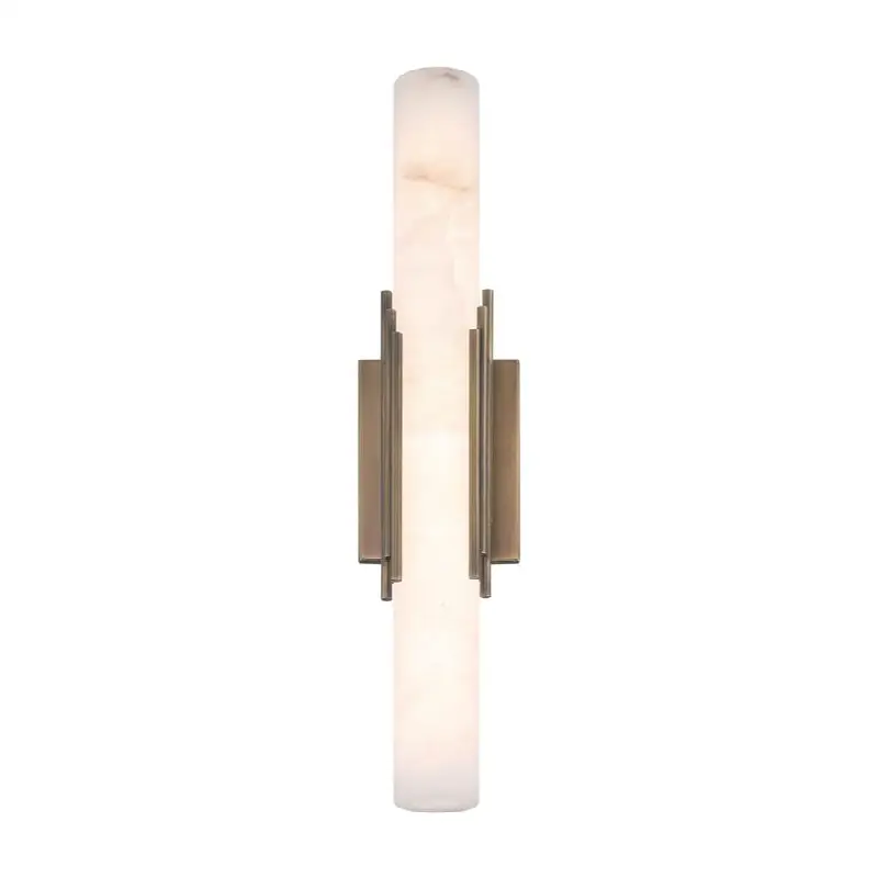 Venna, Wall Sconce, 22", Antique Brass, Alabaster