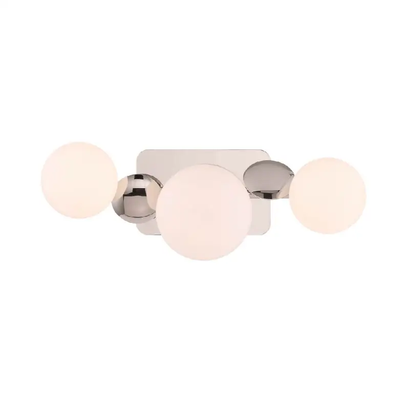 Vine, Vanity, 3Lt, Polished Nickel, Opal Glass