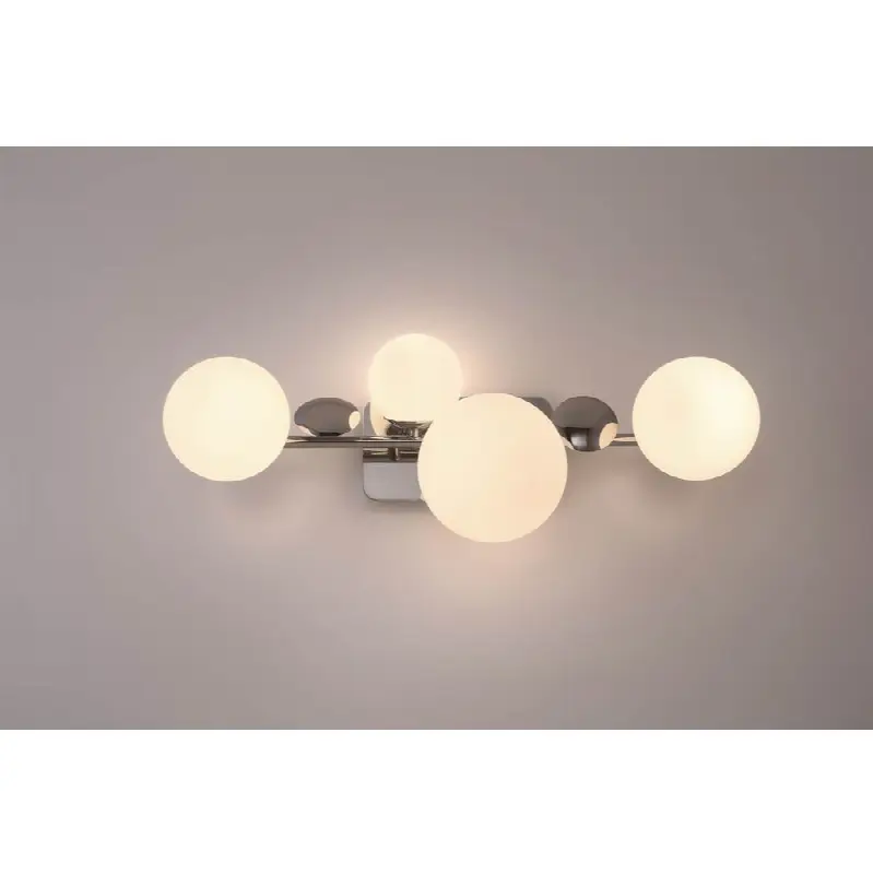 Vine, Vanity, 4Lt, Polished Nickel, Opal Glass