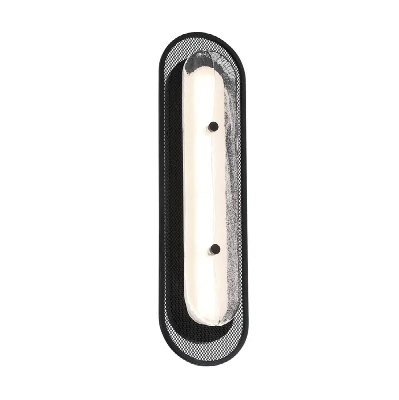Tramore, Wall Sconce, 22", Matte Black, Silver Glass