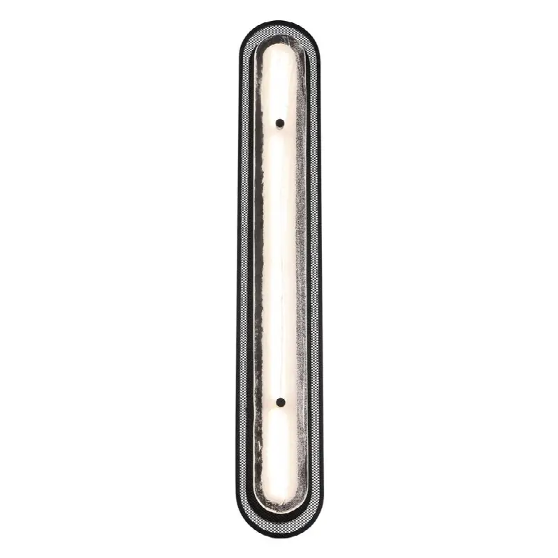 Tramore, Wall Sconce, 38", Matte Black, Silver Glass