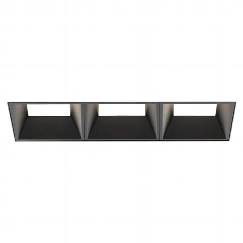 Bravo 15W 3 Light Black Trimless Panel Wide 3000K