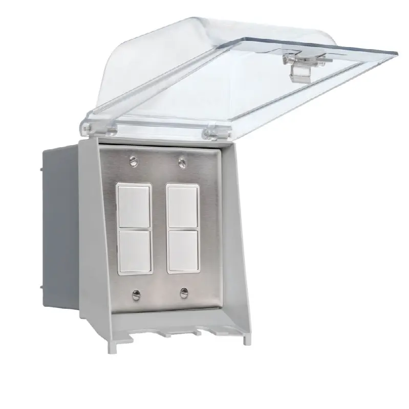 Eurofase Efdowps Surface Mount Dual Duplex Stack Switch With Weatherproof Cover And Gang Box