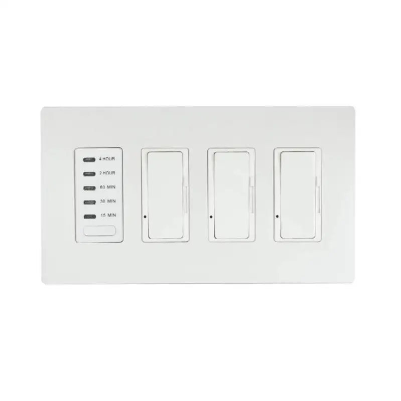 Eurofase Efswtd3 Three Dimmers And One Timer With White Screwless Plate And Box