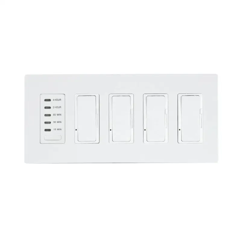 Eurofase Efswtd4 Four Dimmers And One Timer With White Screwless Plate And Box