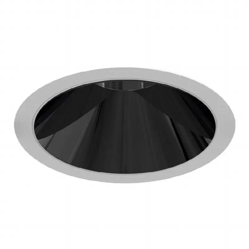 Oscar Small 10W Round White Trim Dark Chorme Baffle Wide 3000K Clear Lens