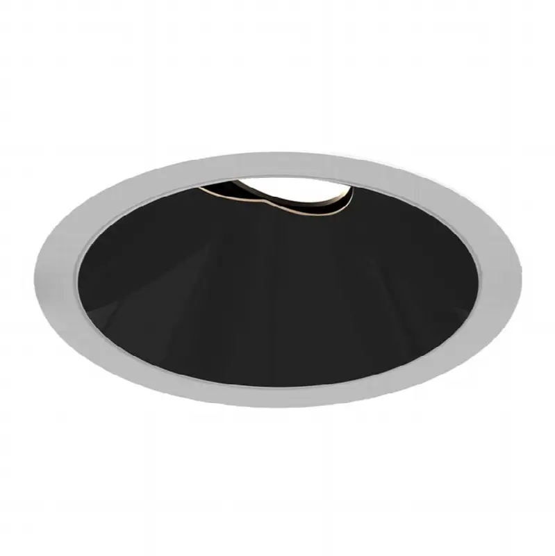 Oscar Small 10W Round White Trim Black Baffle Gimbal Wide 2700K Clear Lens